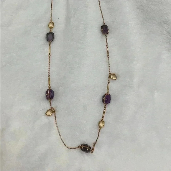 kate spade Jewelry - Kate Spade Purple and Yellow Stone Necklace
